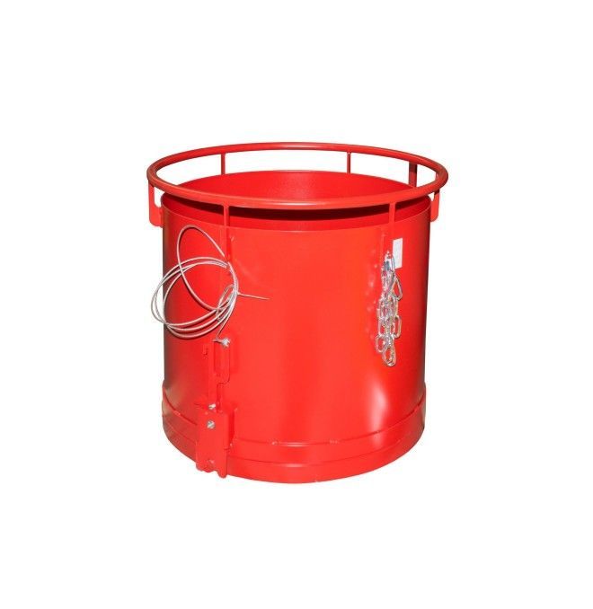 Kippbehälter--Container zylindrisch, lackiert, Rotes Feuer