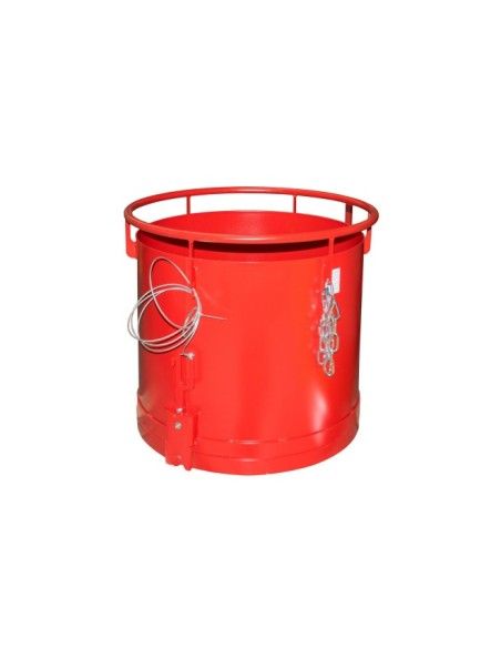 Contenitore Ribaltabile--Contenitore cilindrico, dipinto, Fuoco rosso