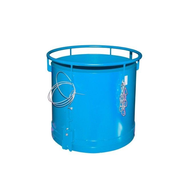 Kippbehälter--Container zylindrisch, lackiert, hellblau