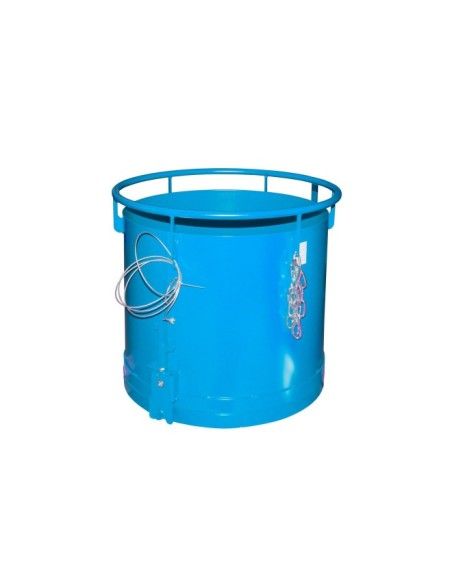 Recipiente Inclinável--Recipiente cilíndrico, pintado, azul claro