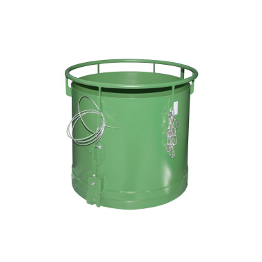 Contenedor cilíndrico, pintado, verde Reseda