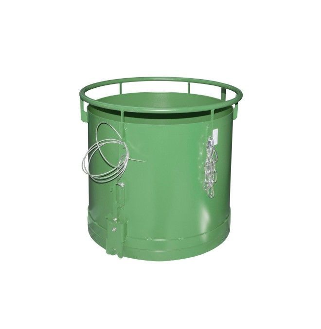 Recipiente Inclinável--Recipiente cilíndrico, pintado, verde