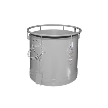 Contenedor cilíndrico, pintado, gris ratón