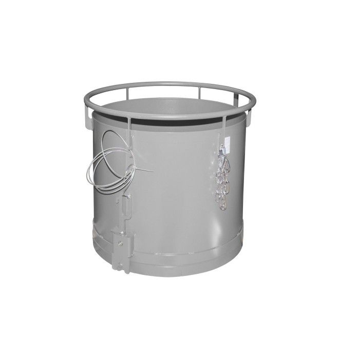 Tilting Container--Container cylindrical, painted, gray mouse