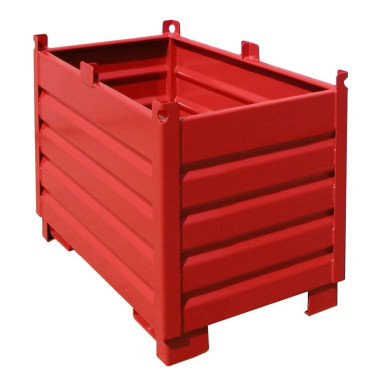 Contenitore Ribaltabile--Colettore, dipinto, fuoco rosso