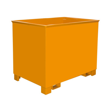 Papelera, pintada, amarillo naranja