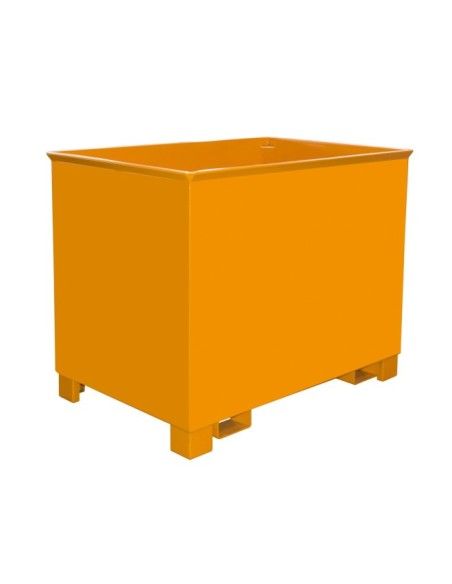 Tilting Container--Papelera, painted, orange yellow