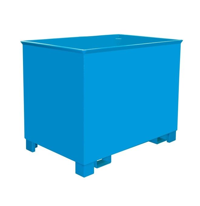 Papelera, pintada, Azul claro