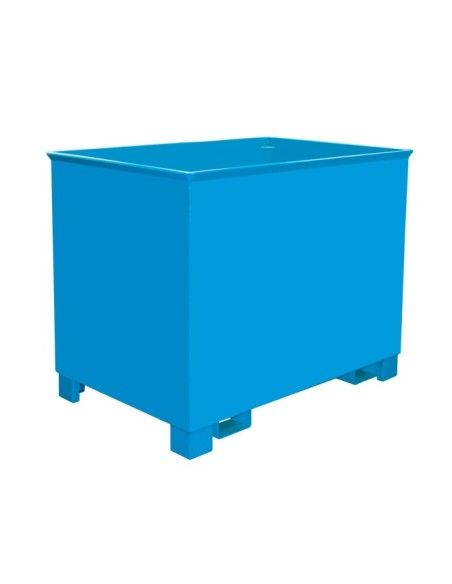 Papelera, pintada, Azul claro