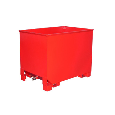 Recipiente Inclinável--Balde de chips, pintado, vermelho fogo