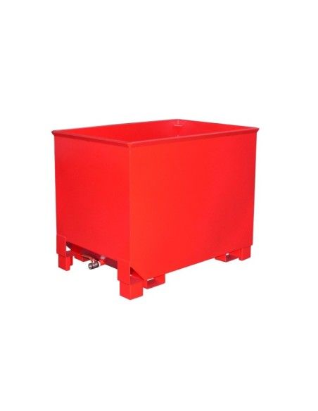 Tilting Container--Virutas cube, painted, Red fire