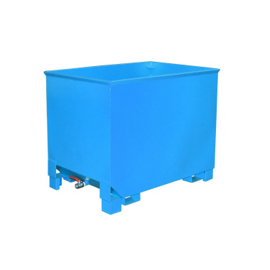 Tilting Container--Virutas cube, painted, light blue