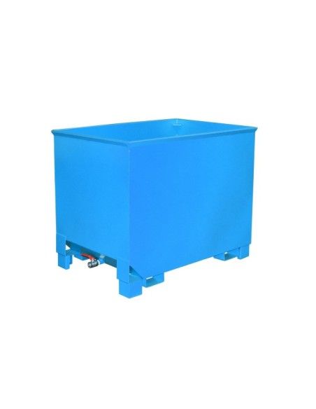 Recipiente Inclinável--Virutas cubo, pintado, azul claro