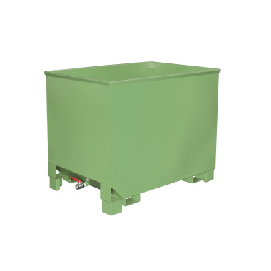 Tilting Container--Cube of chips, painted, green