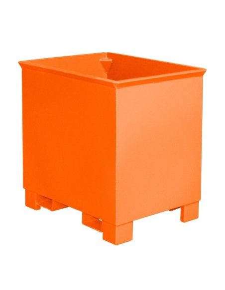 Kippbehälter--Mülleimer, bemalt, Orange-Gelb