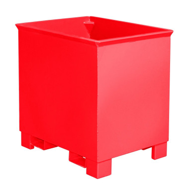 Tilting Container--Papelera, painted, red fire