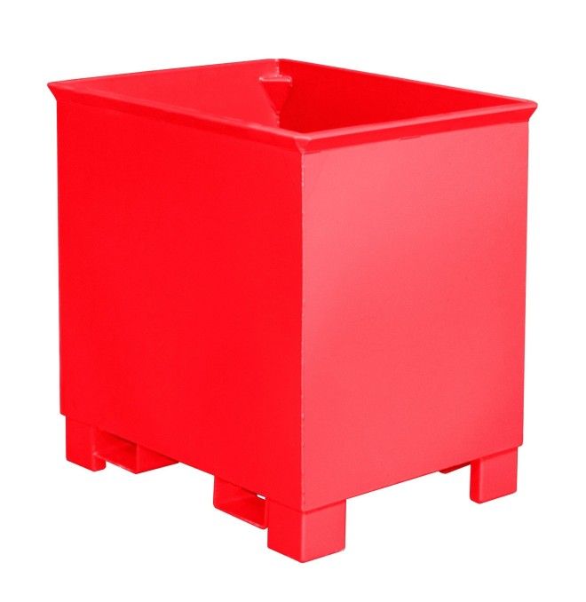Tilting Container--Papelera, painted, red fire