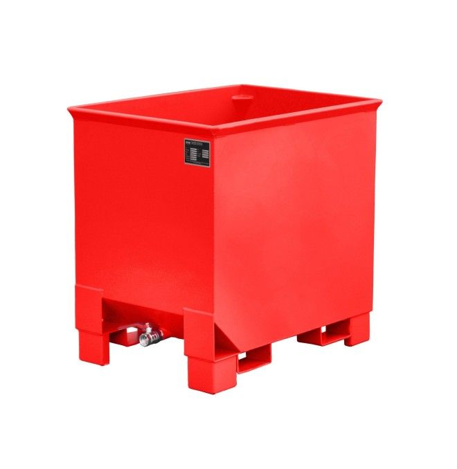 Recipiente Inclinável--Balde de chips, pintado, vermelho fogo