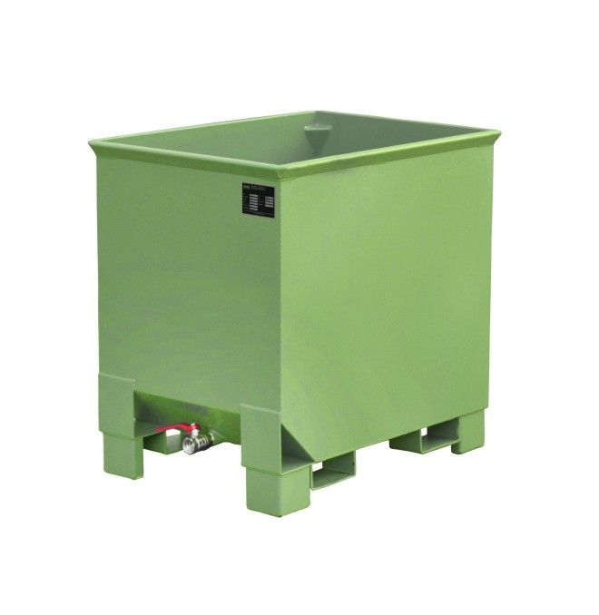 Tilting Container--Cube of chips, painted, green