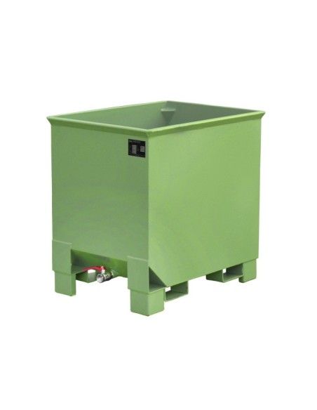 Tilting Container--Cube of chips, painted, green