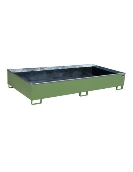 Balda colectora con inserto de PE pintado verde Reseda