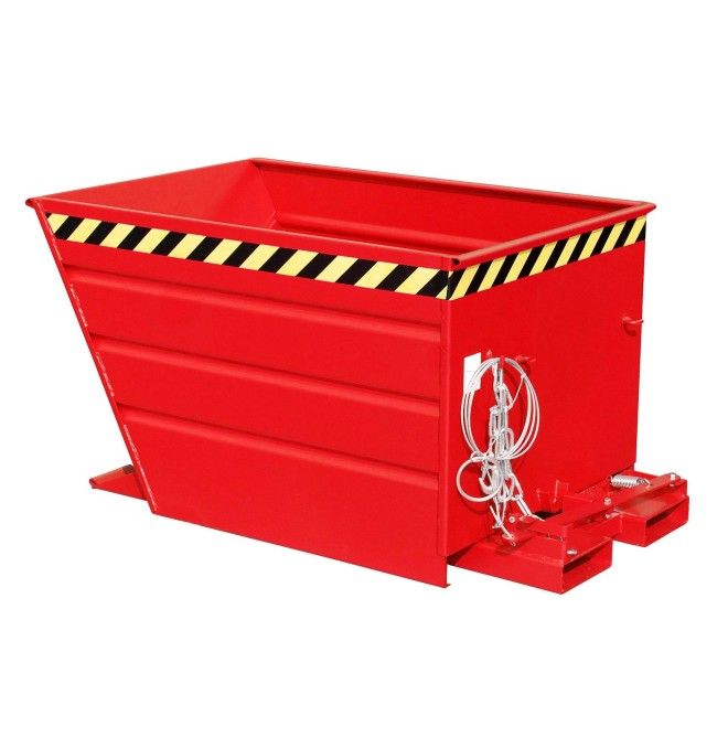 Contenedor basculante, pintado, Rojo fuego