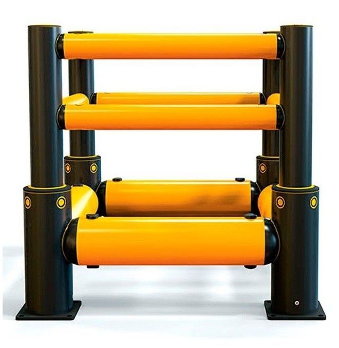 Protection Industrielle--Rail 2 protège-colonne + double rail