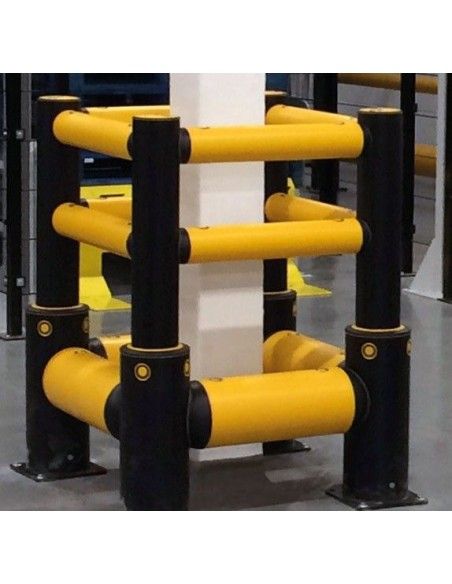 Protection Industrielle--Rail 2 protège-colonne + double rail