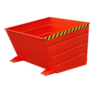 Contenedor basculante, pintado, Rojo fuego