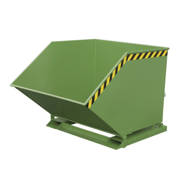 Contenedor basculante para virutas, pintado, verde Reseda