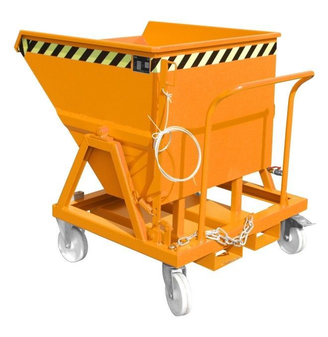 Tilting Container--Container varnish, painted, orange yellow