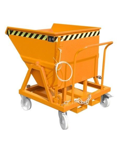Contenedor basculante para virutas, pintado, amarillo anaranjado