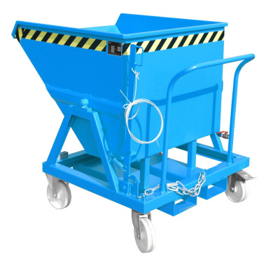 Tilting Container--Container cartoon, painted, light blue