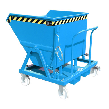Tilting Container--Container cartoon, painted, light blue