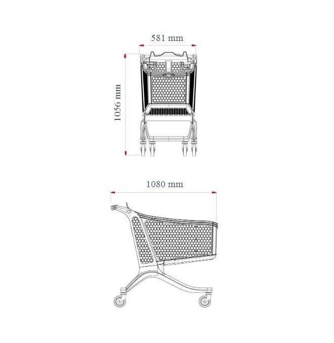 Supermercados y almacenes--Carro Supermercado PVC 220Litros