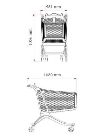 Supermarchés et entrepôts-Chariot de supermarché PVC 220Litros