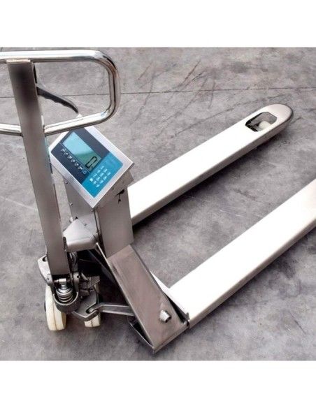 Transpaletas inox y galvanizadas--Transpaleta pesadora ATEX de 2000kg - Pesaje de seguridad