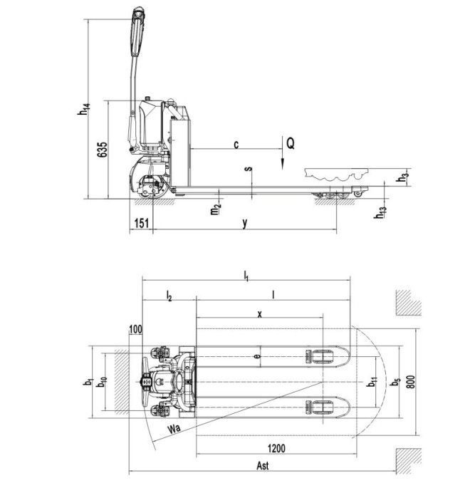 Electric Pallet Trucks--Electric pallet truck 1500kg Extra battery 24V-20Ah