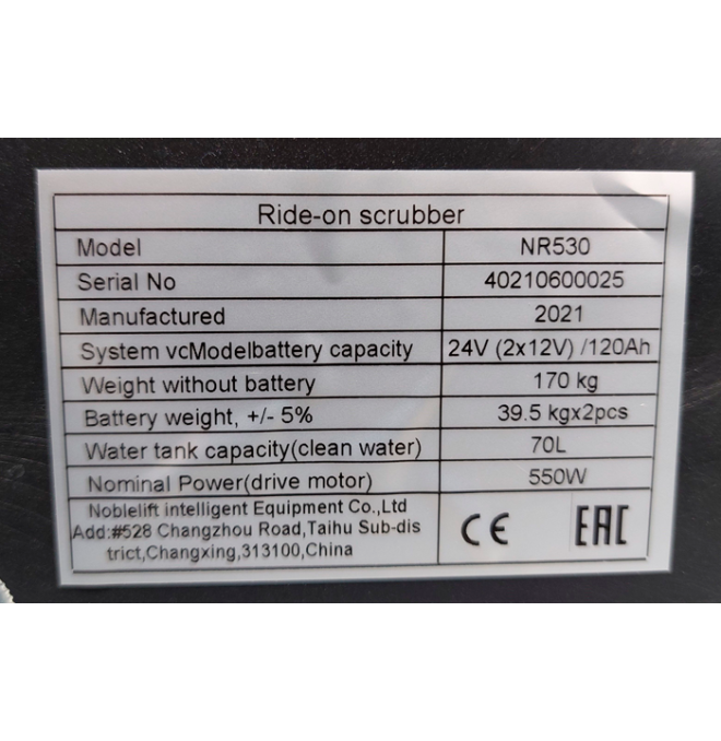 Scrubber Machines--Scrubber dryer Industrial with Driver Up 530mm Diam. Brush