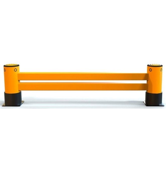 Short Barriers For Racking Barrier for racking and Shelving 2 Rail 2,4M, Designed to protect the...