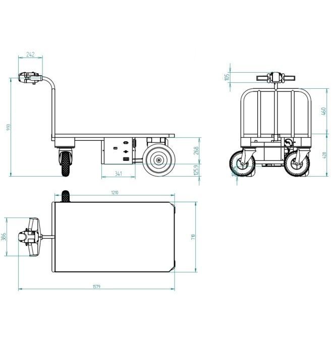 Plataformas de Rolamento--Platform autopropulsado 400 kg com / sem trilho