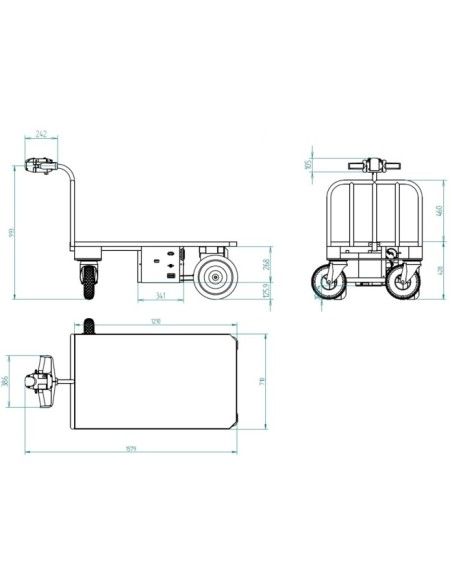 Rollende Plattformen--Platform selbstfahrend 400 kg mit/ohne Schiene