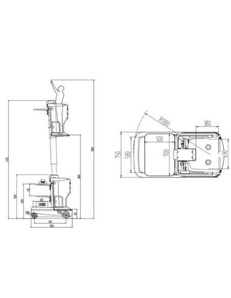 Carretillas Recogepedidos--Recogepedidos Eléctrico 150kg a 5000mm alt. trabajo