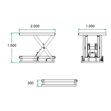 Tavoli elettrici..-Tavolo elevatore elettrico 4000kg a 1500mm 2000x1000mm 2