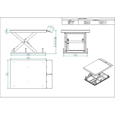 Tavoli Speciali--Tavolo elevatore elettrico 4000 kg (2500x2000mm) + 400mm. Solapa (per molla di carico) 2