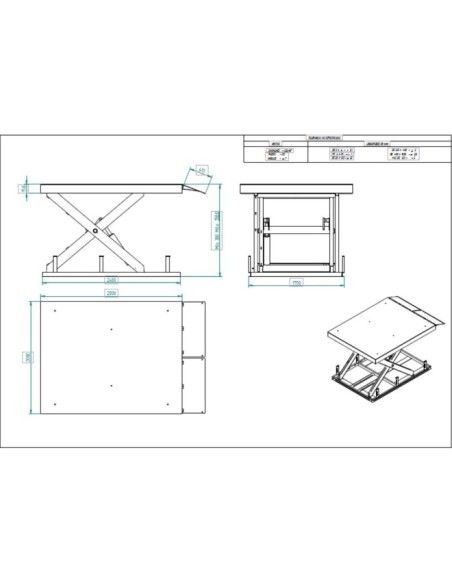Mesas Especiales--Mesa Elevadora Eléctrica 4000kg (2500x2000mm) + 400mm. Solapa (para muelle de carga)
