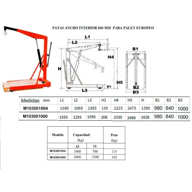 Cranes--Crane 1,000/2,000kg for european pallet 2