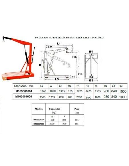 Gru--Gru 1.000/2,000kg per pallet europeo