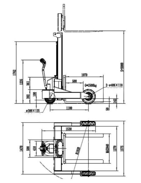 Special Stackers--Electric stacker Alternate 1,500kg to 3000mm