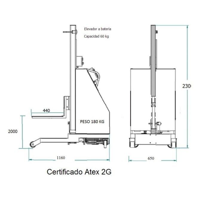 Electric Stackers--Electric stacker ATEX 90 kg for Explosive Atmospheres